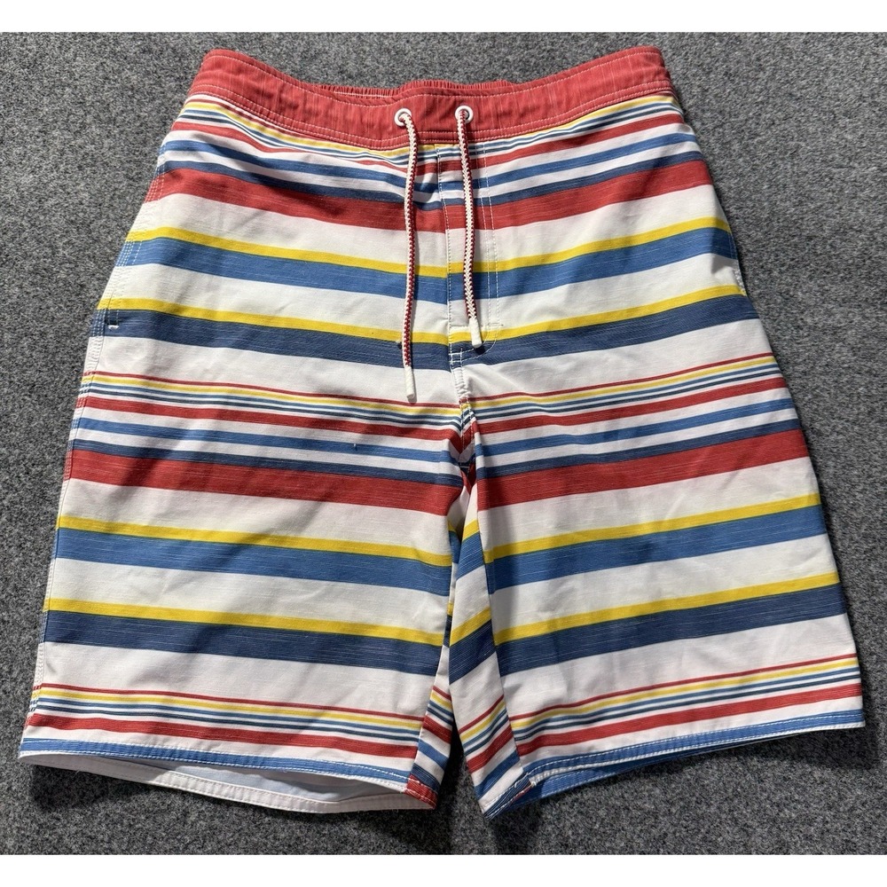 JOHNNIE-O $89 HOPE TOWN HALF ELASTIC‎ SWIM TRUNK IN CAYENNE SZ MEDIUM